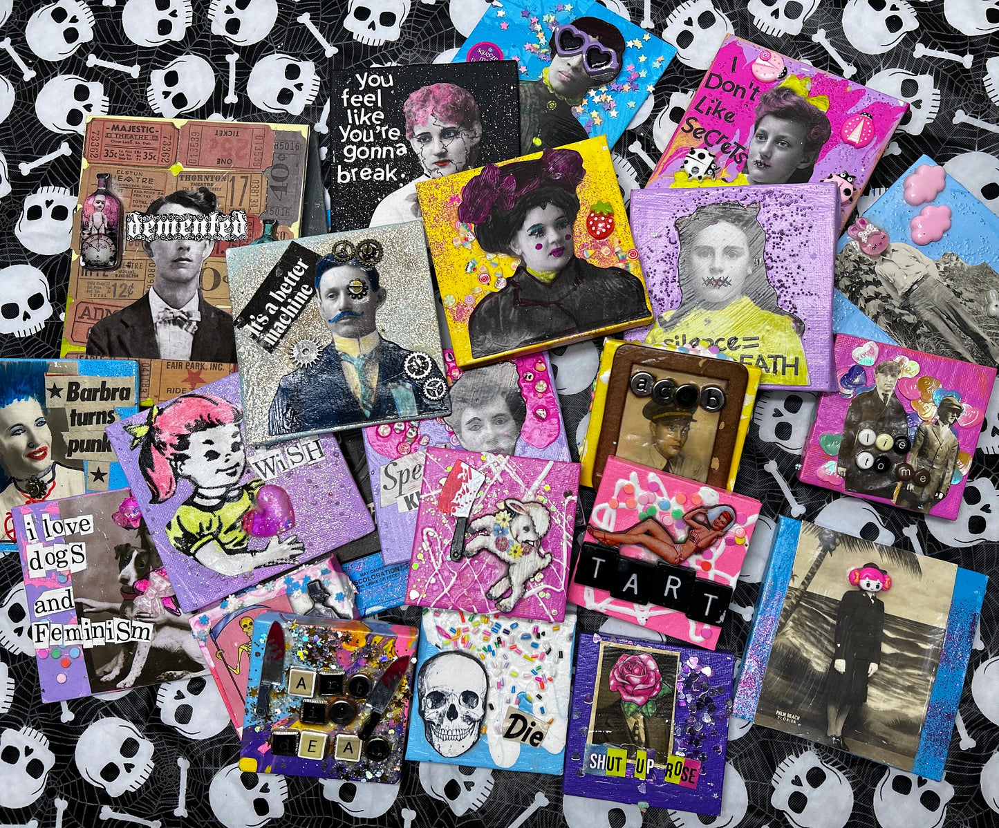 Mini ART GRAB BAG Collage Art Mixed Media Lyrics Punk Rock Riot Grrrl Jolie Ruin