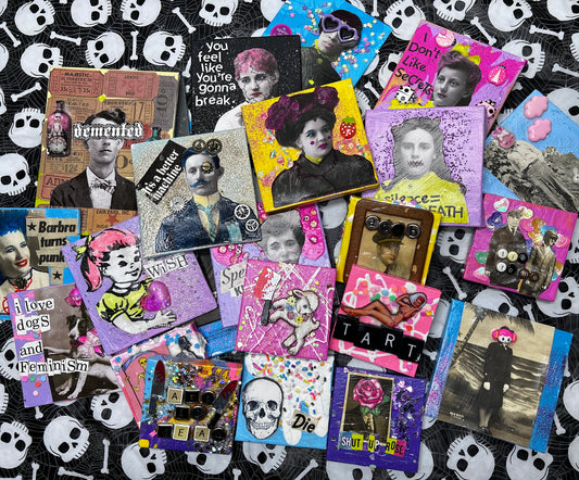 Mini ART GRAB BAG Collage Art Mixed Media Lyrics Punk Rock Riot Grrrl Jolie Ruin