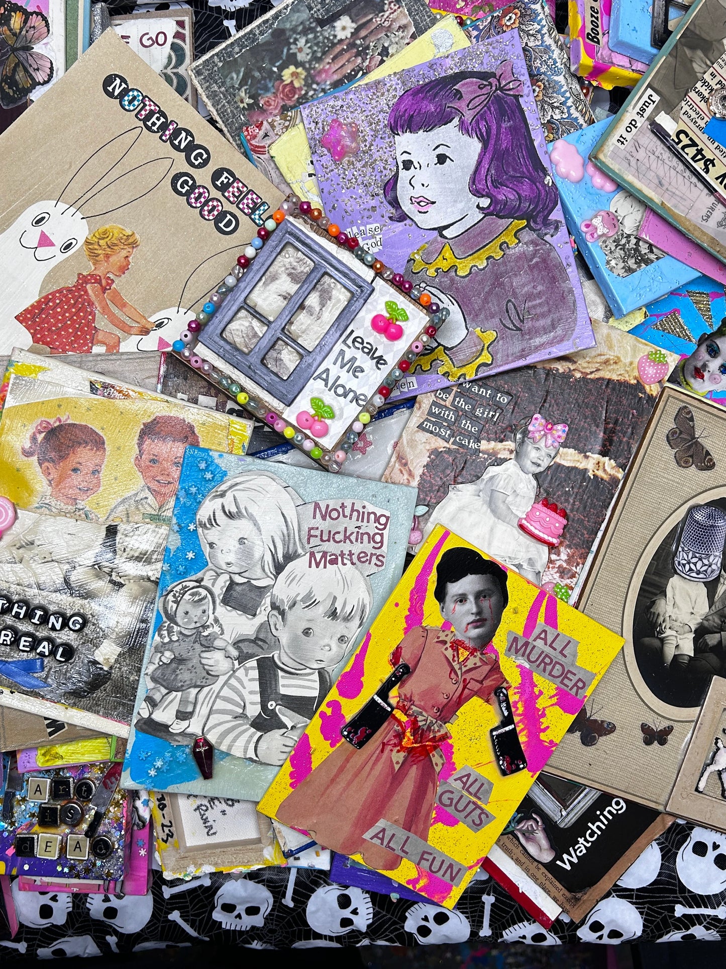 Mini ART GRAB BAG Collage Art Mixed Media Lyrics Punk Rock Riot Grrrl Jolie Ruin