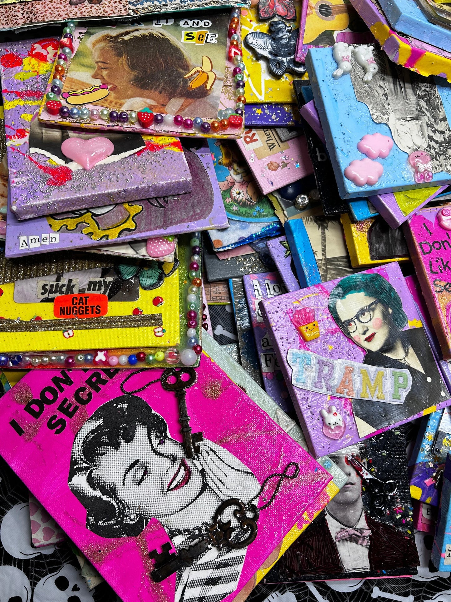 Mini ART GRAB BAG Collage Art Mixed Media Lyrics Punk Rock Riot Grrrl Jolie Ruin
