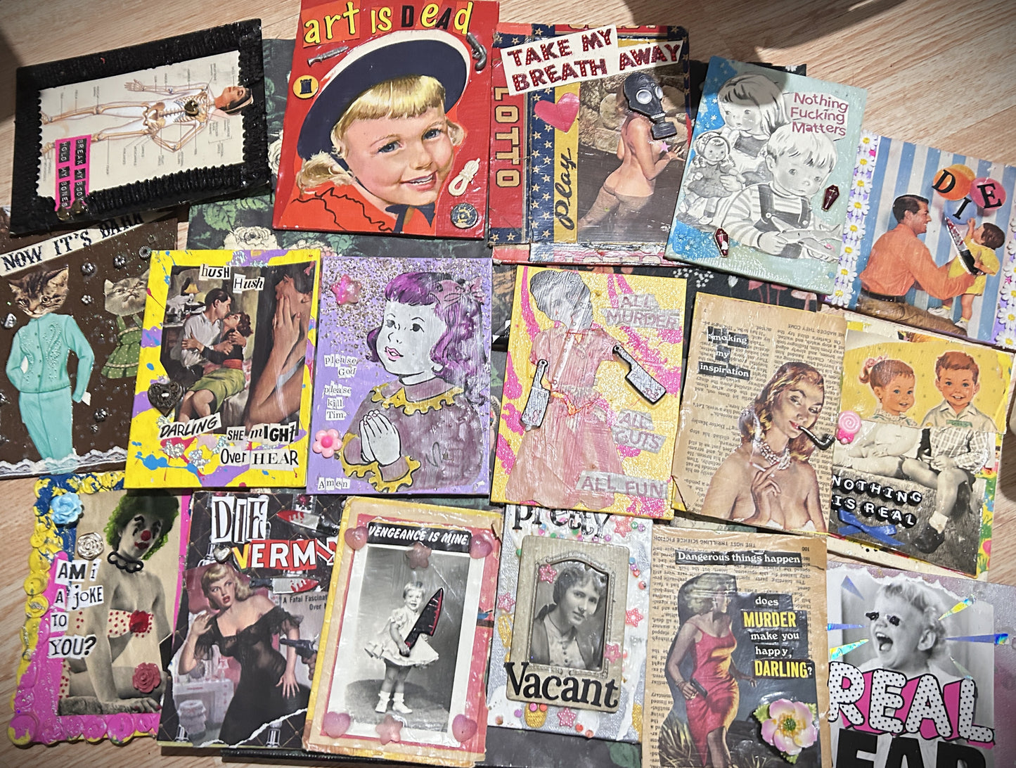 Mini ART GRAB BAG Collage Art Mixed Media Lyrics Punk Rock Riot Grrrl Jolie Ruin