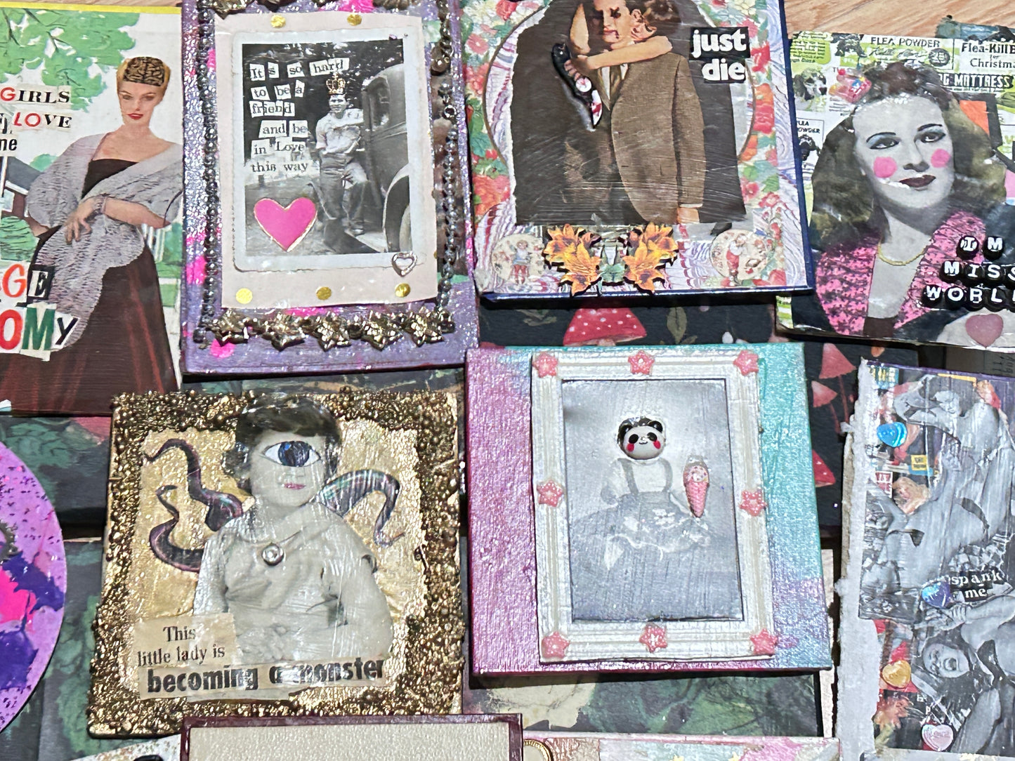 Mini ART GRAB BAG Collage Art Mixed Media Lyrics Punk Rock Riot Grrrl Jolie Ruin