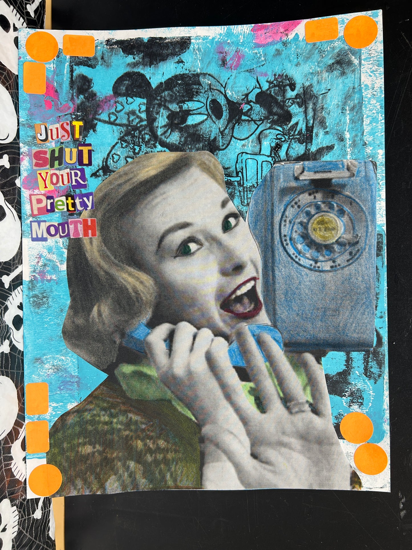 Just Shut Your Pretty Mouth {Original Collage}