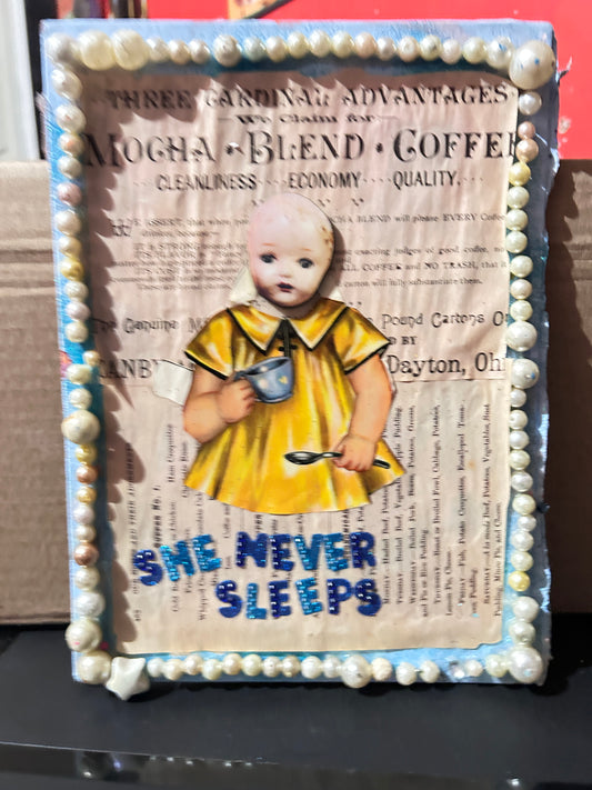 She Never Sleeps {Original Collage}