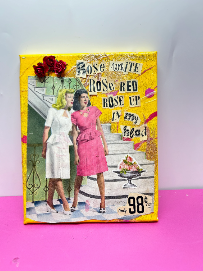 "Rose White Rose Red" {Original Collage}