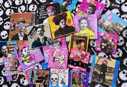 Mini ART GRAB BAG Collage Art Mixed Media Lyrics Punk Rock Riot Grrrl Jolie Ruin