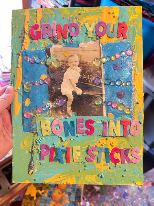 Pixie Sticks Mixed Media Collage Ar