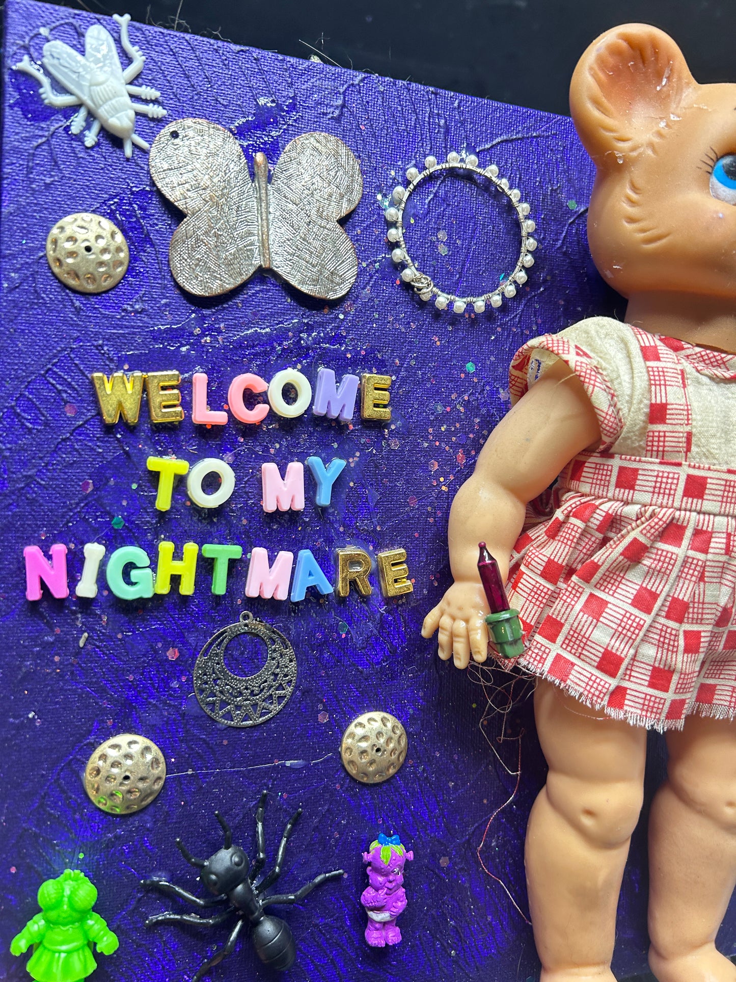 Welcome To My Nightmare Bear {Original Collage}