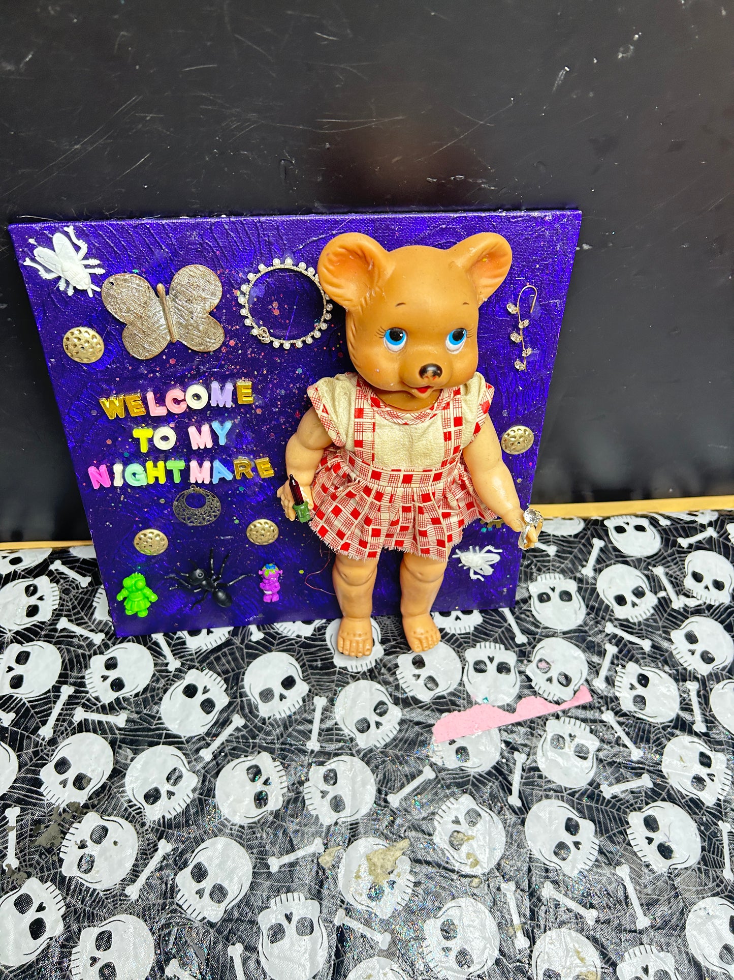 Welcome To My Nightmare Bear {Original Collage}