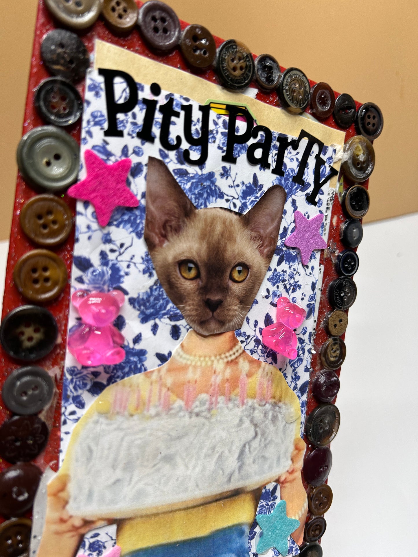 Kitty Pity Party {Original Collage}