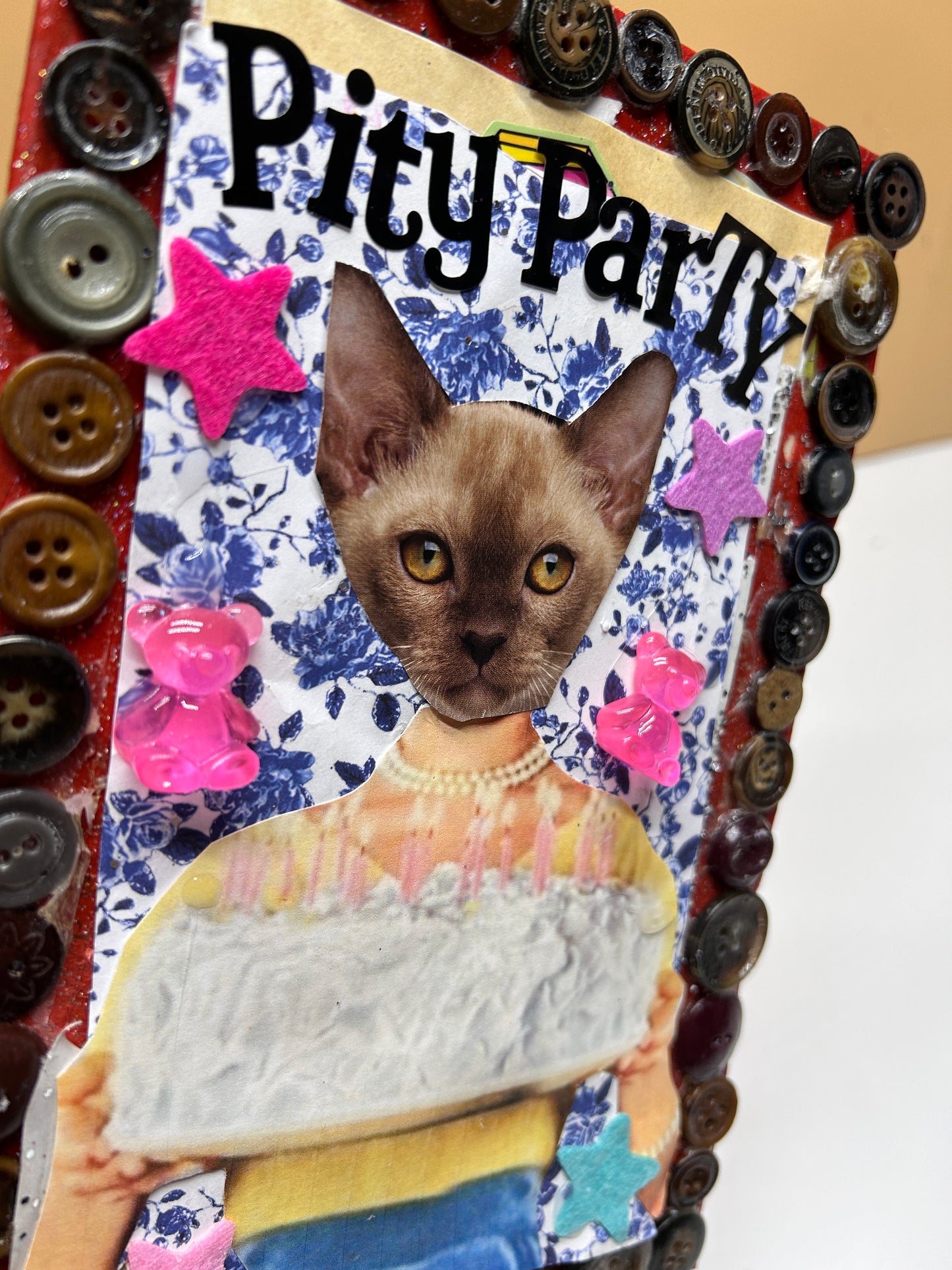 Kitty Pity Party {Original Collage}