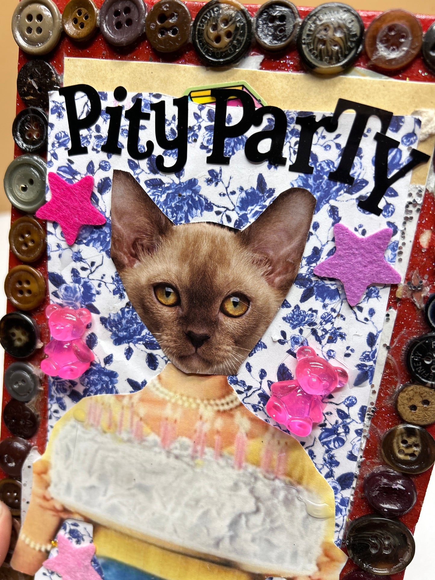 Kitty Pity Party {Original Collage}