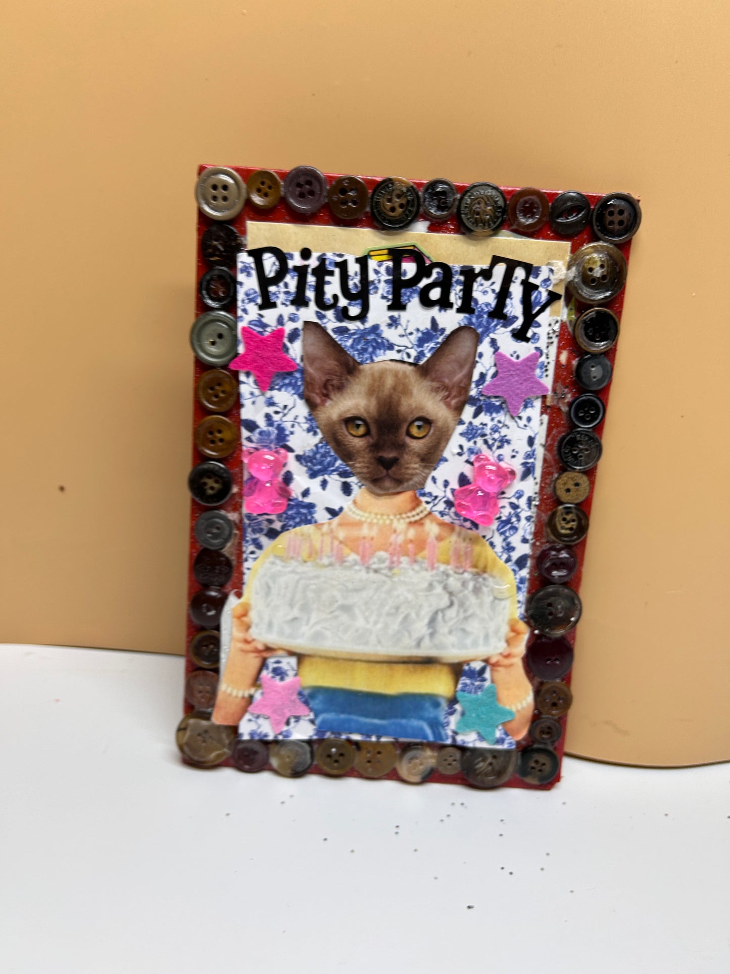 Kitty Pity Party {Original Collage}