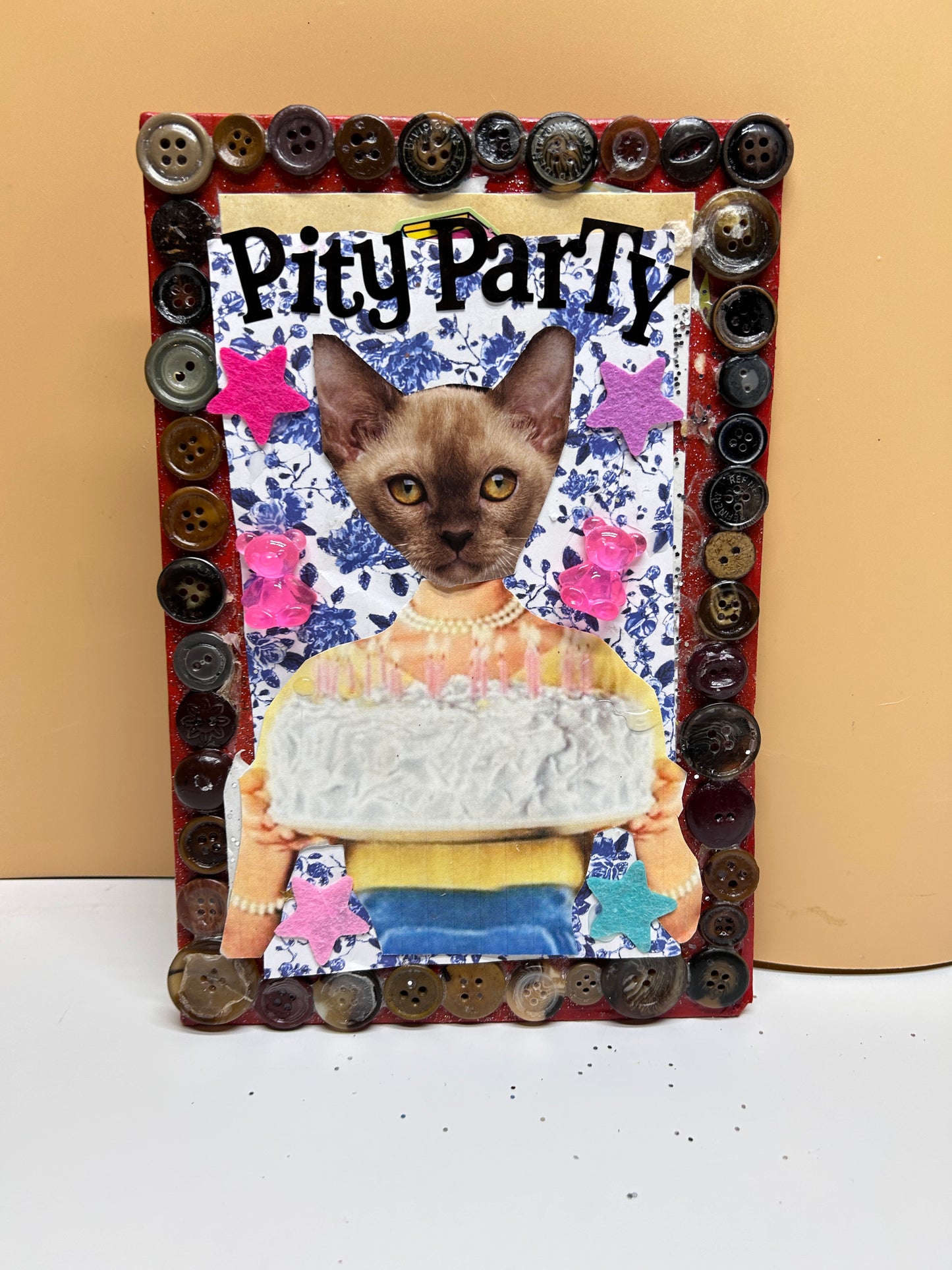 Kitty Pity Party {Original Collage}