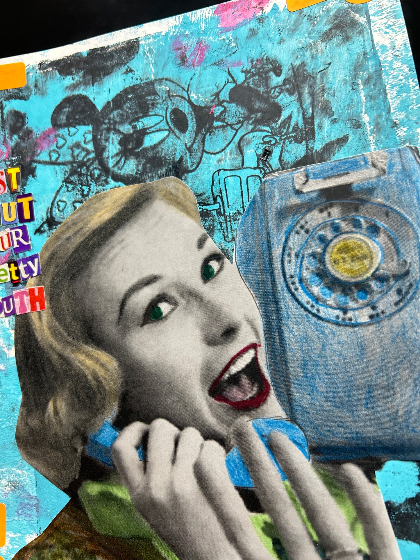 Just Shut Your Pretty Mouth {Original Collage}