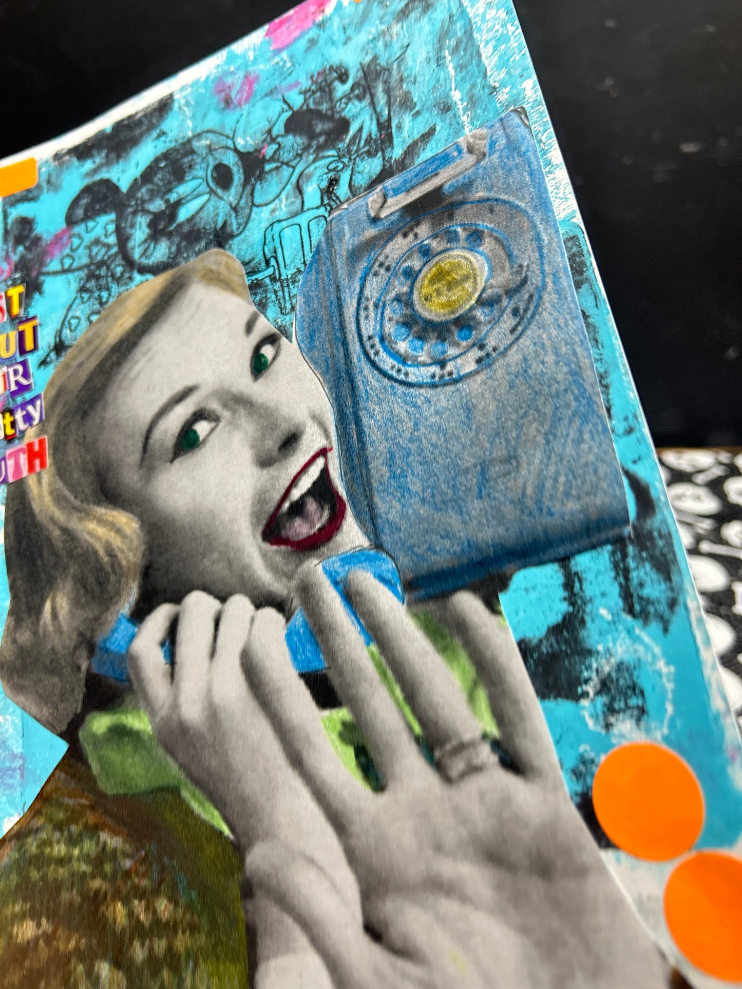 Just Shut Your Pretty Mouth {Original Collage}