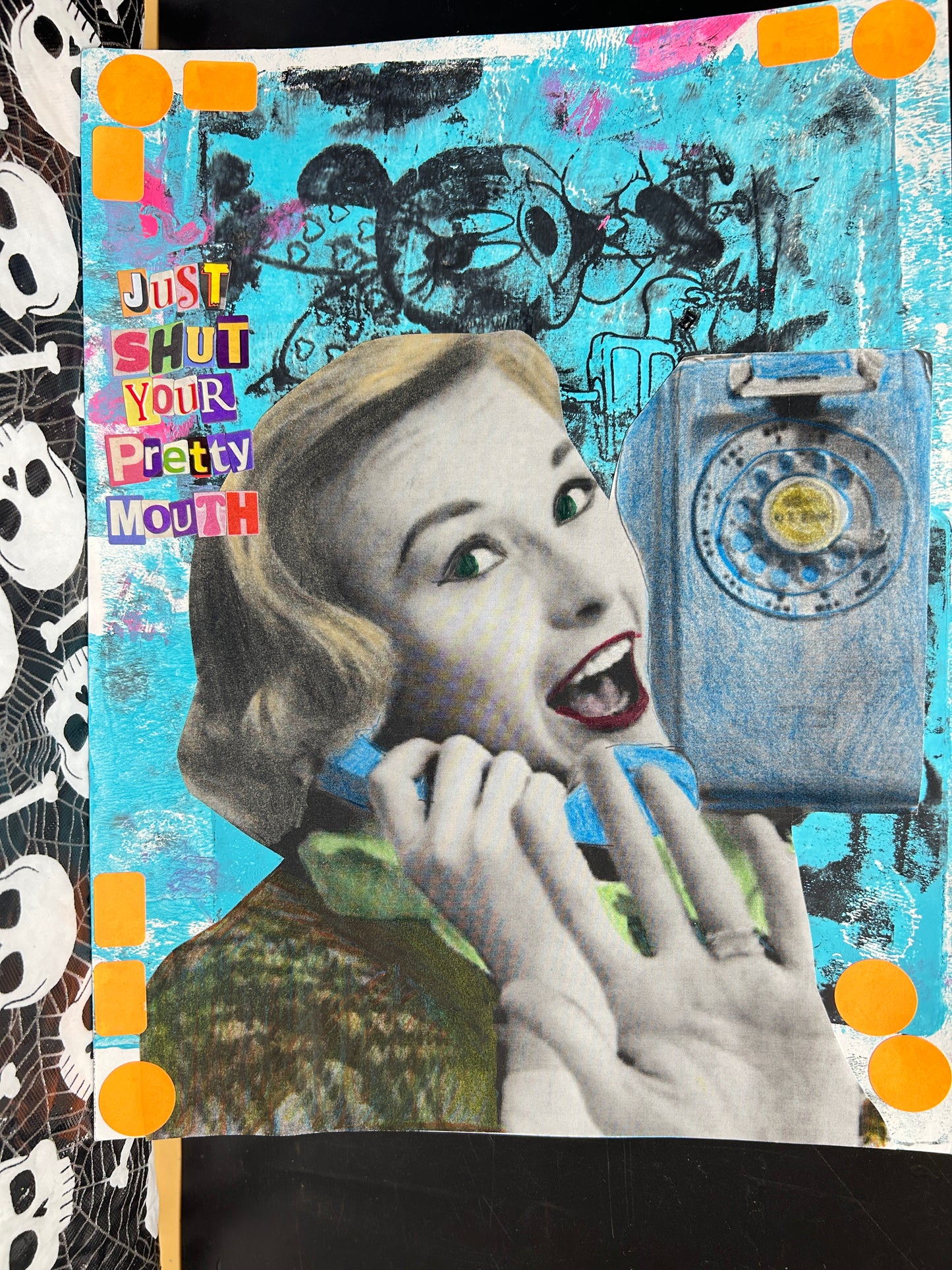 Just Shut Your Pretty Mouth {Original Collage}