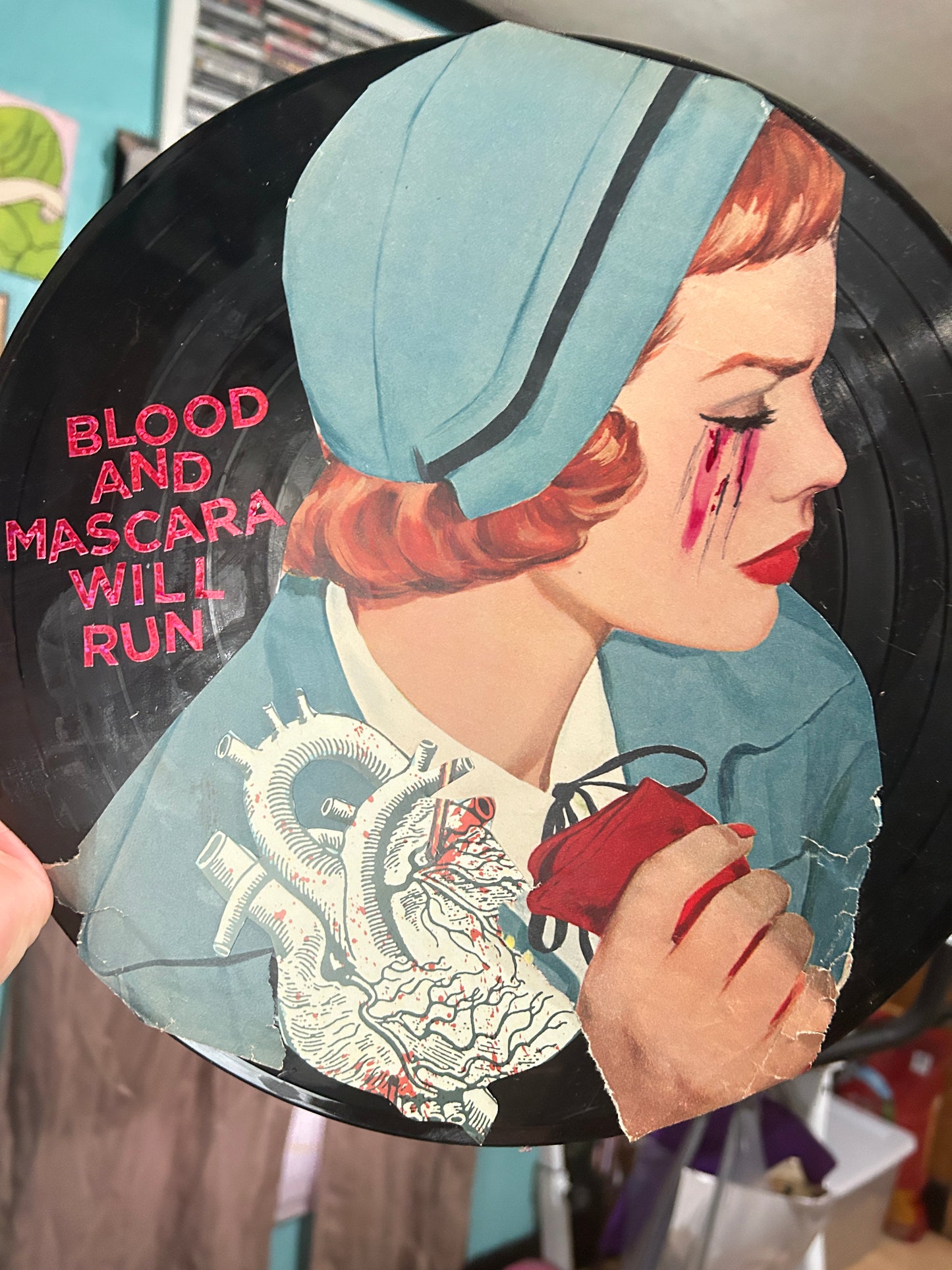 Blood and Mascara will run  {Original Collage}