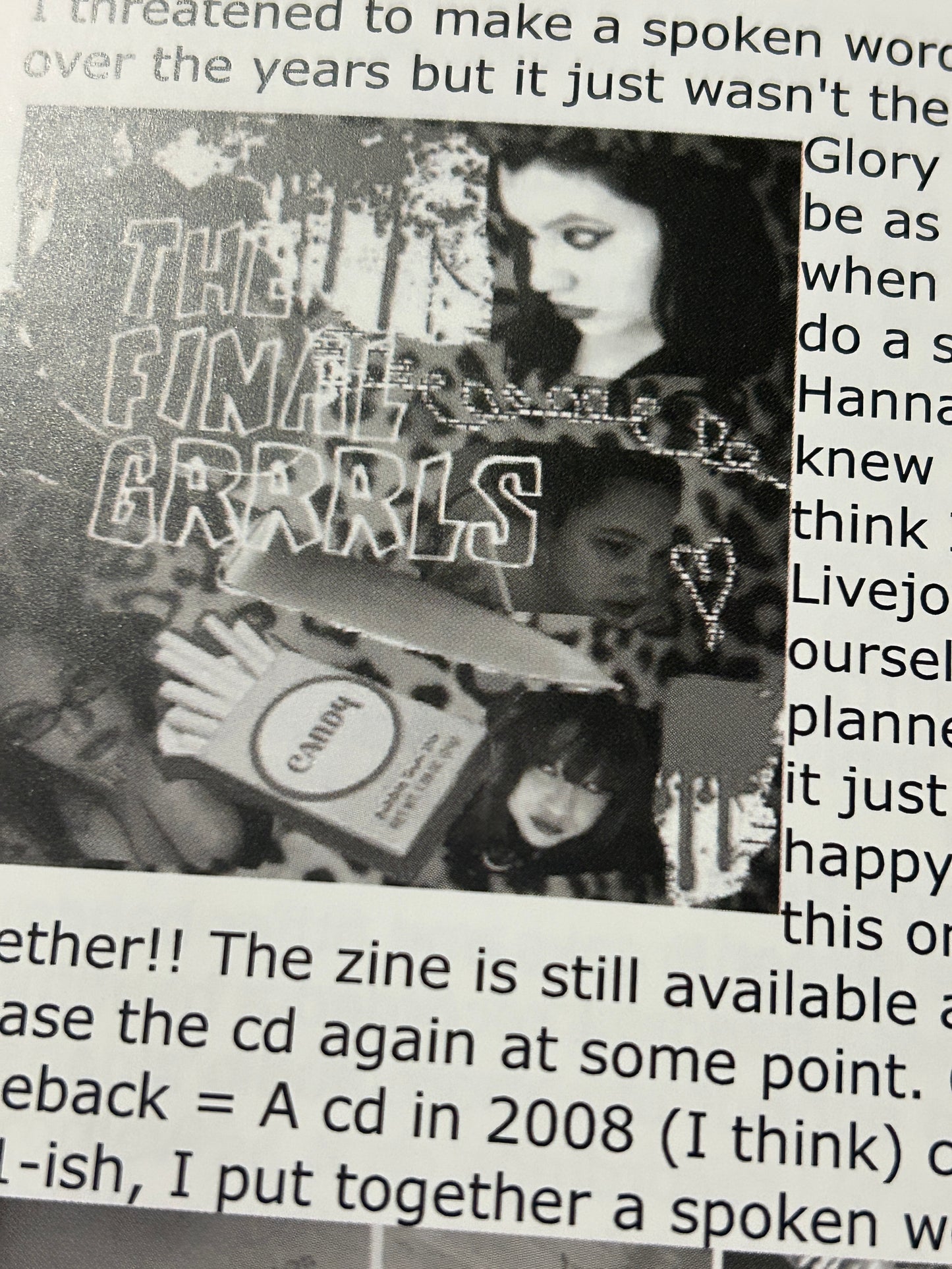 "Baby Riot Grrrl" - zine + spoken word cd