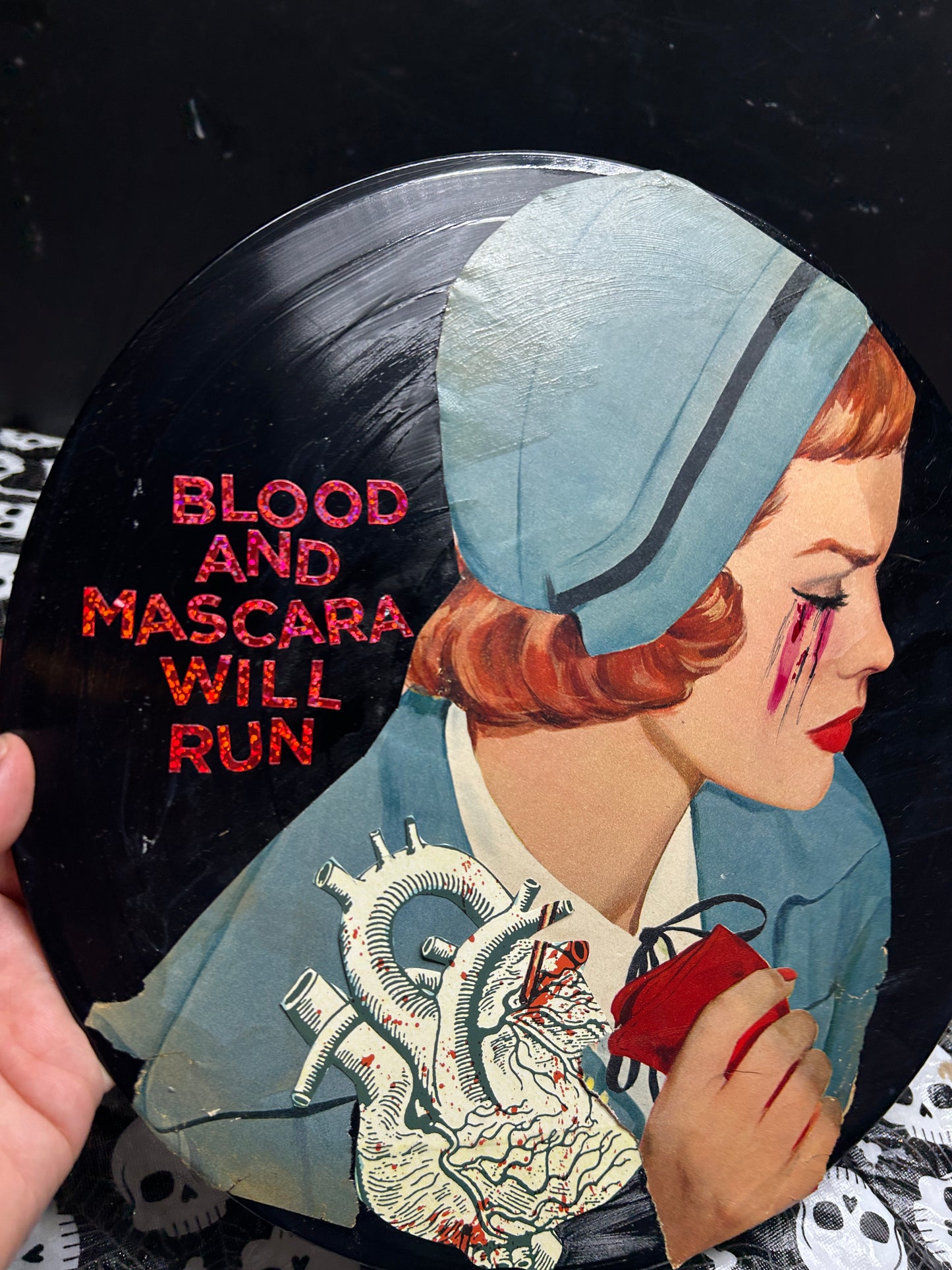 Blood and Mascara will run  {Original Collage}