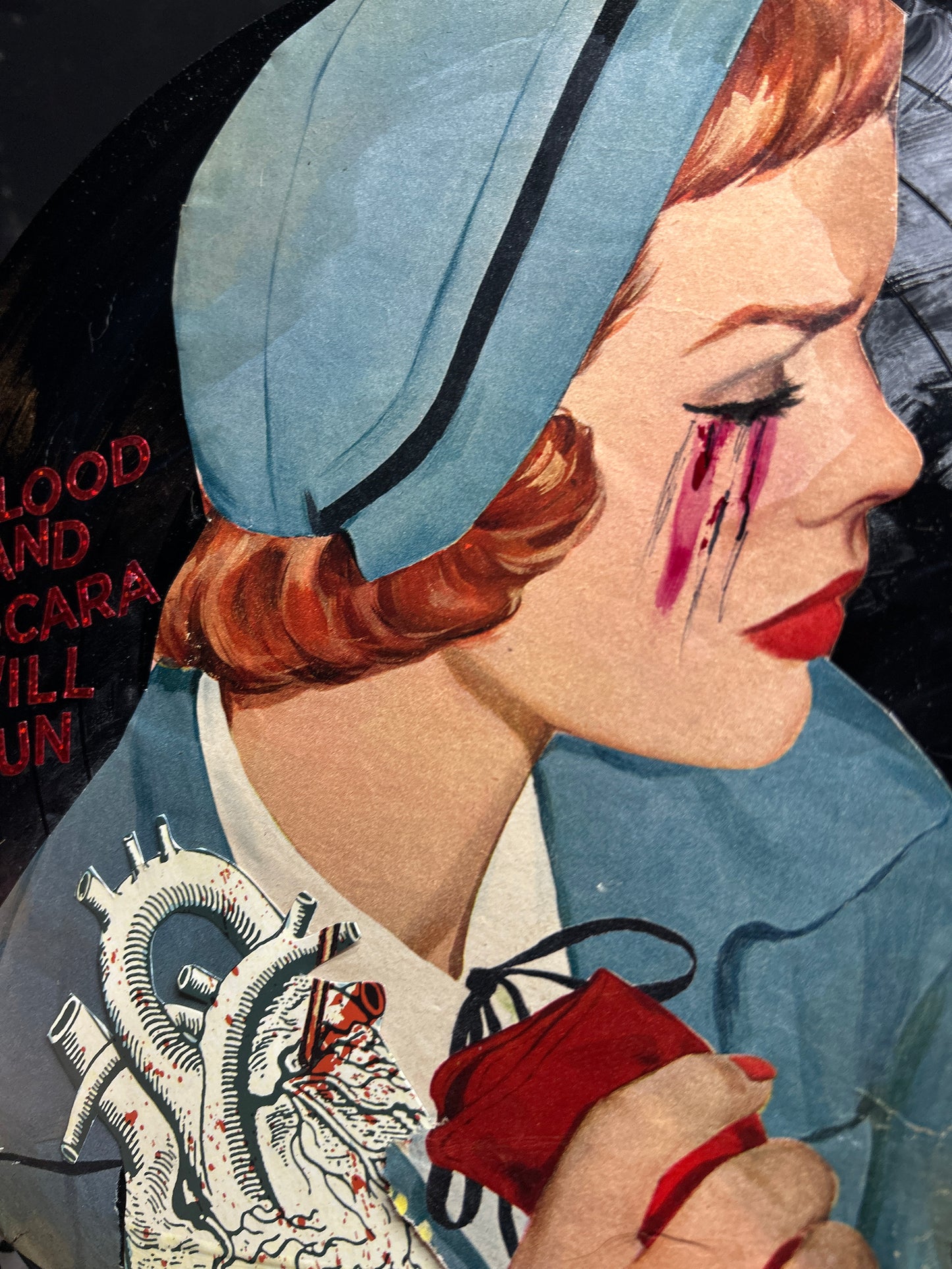 Blood and Mascara will run  {Original Collage}