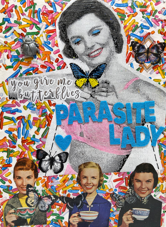 Parasite Lady {Original Collage}