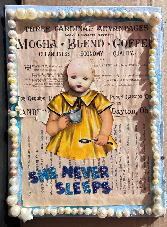 She Never Sleeps {Original Collage}