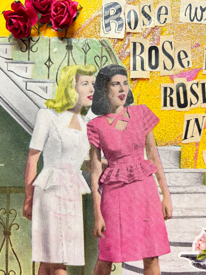 "Rose White Rose Red" {Original Collage}