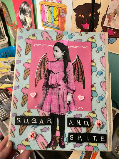 Winged Sugar & Spite  {Original Collage}