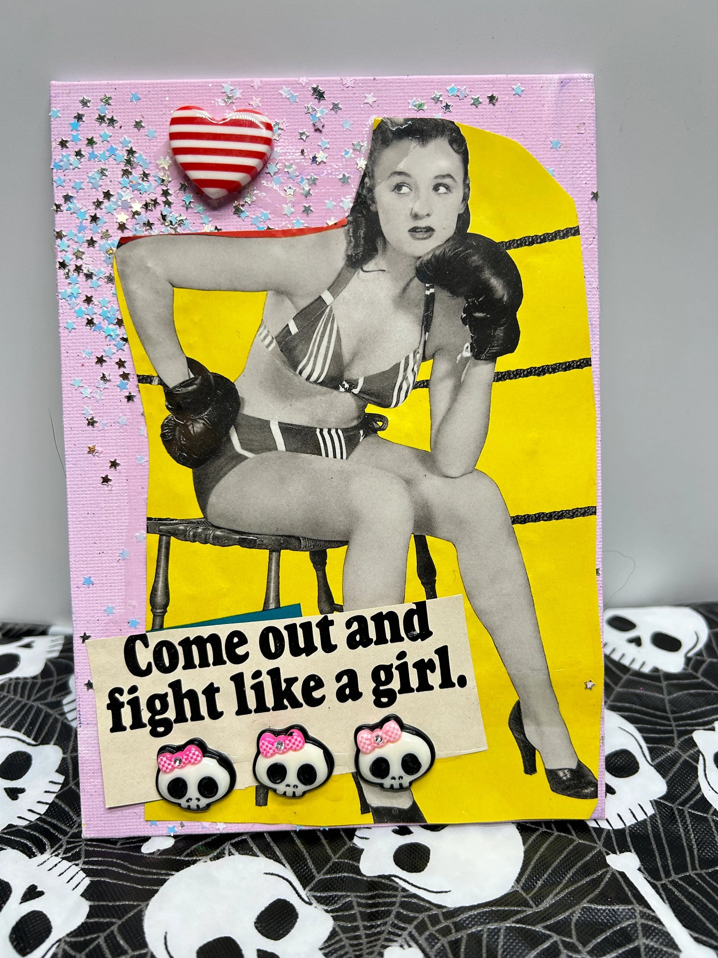 "fight like a girl " {Original Collage}