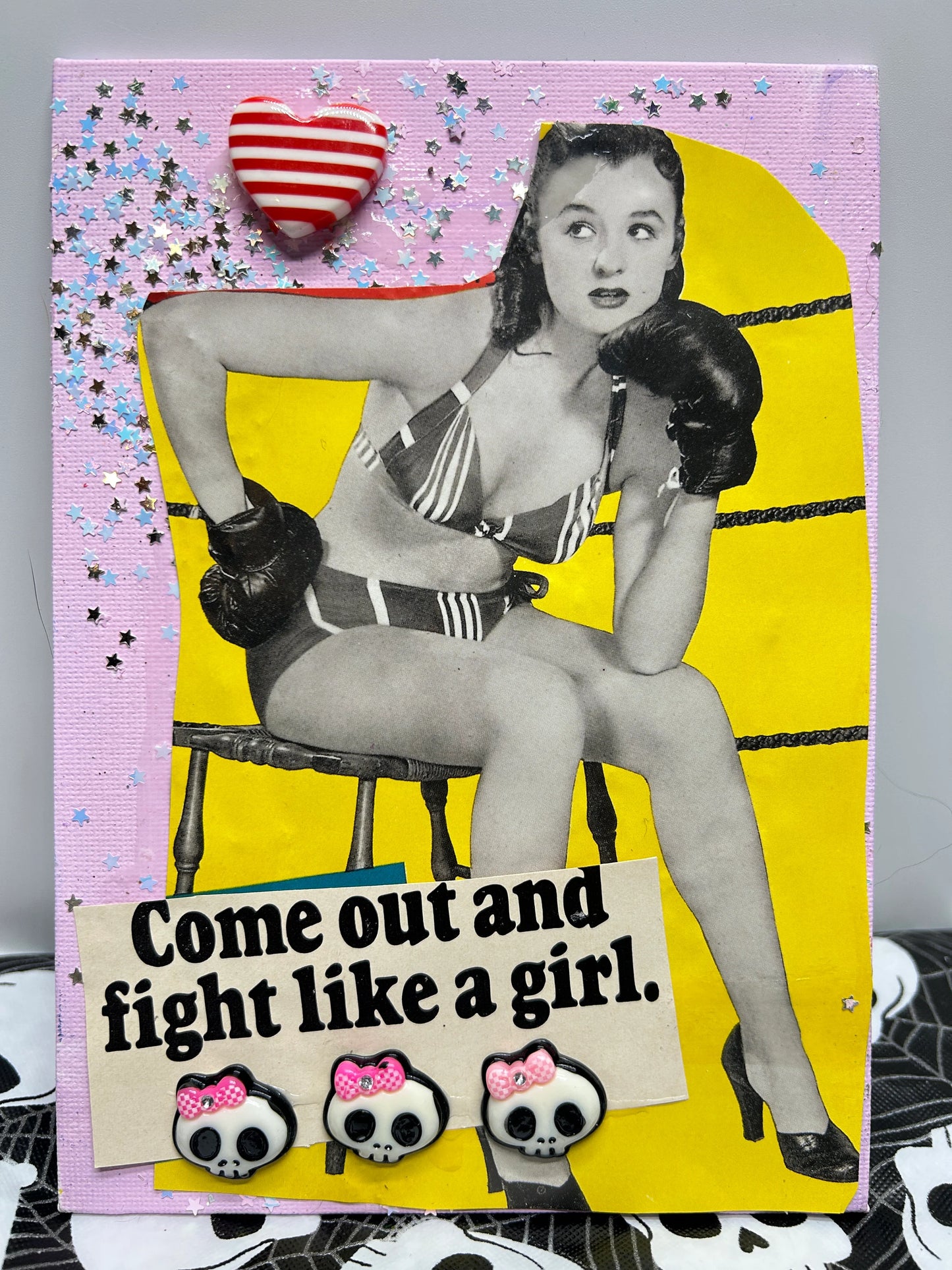 "fight like a girl " {Original Collage}