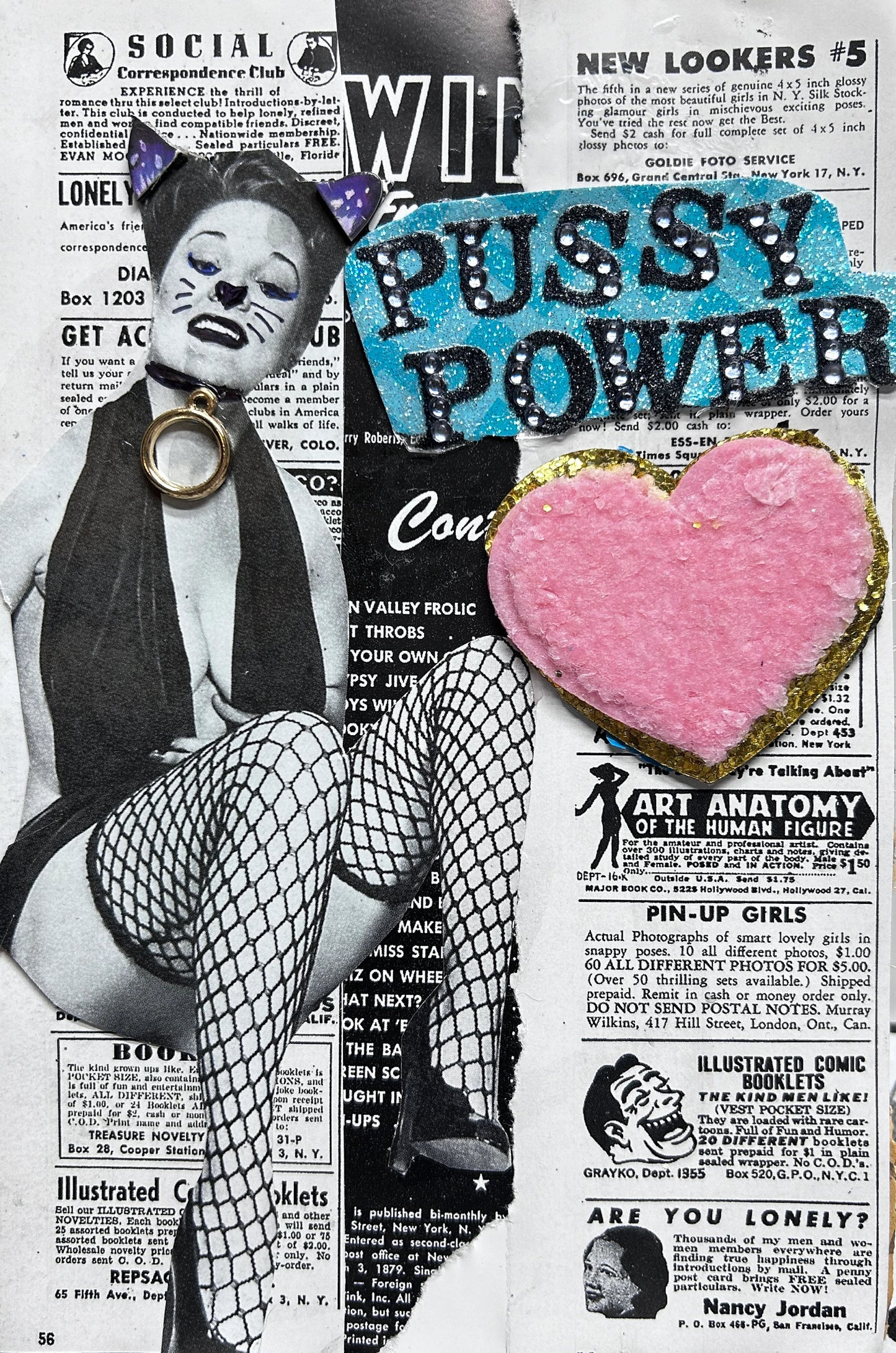 Pussy Power Pin Up {Original Collage}