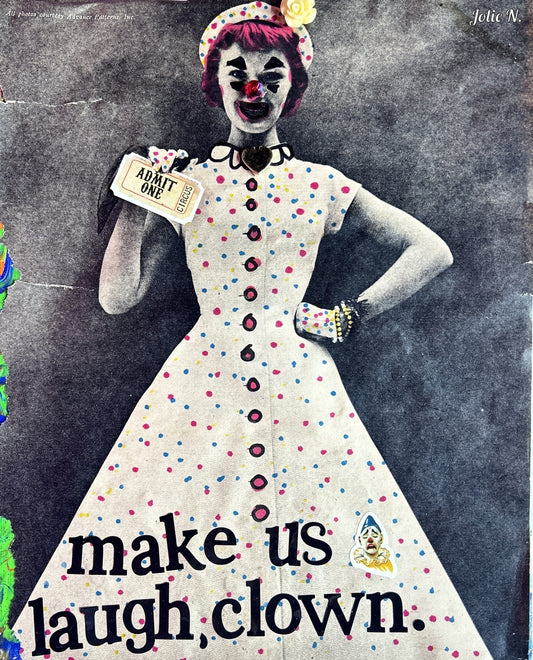 Make Us Laugh, Clown {Original Collage}